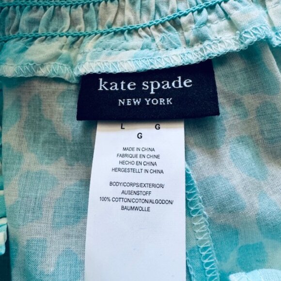 NWT Kate Spade Seaflower Swim Cover Up Pant Blue Turquoise Wide Leg Sz L $155 - Picture 6 of 8